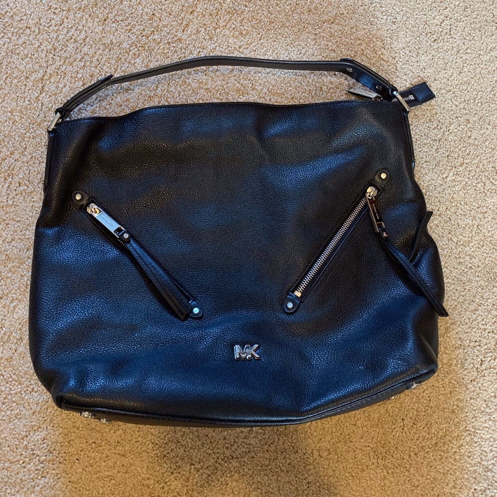 Black leather Michael Kors purse handbag